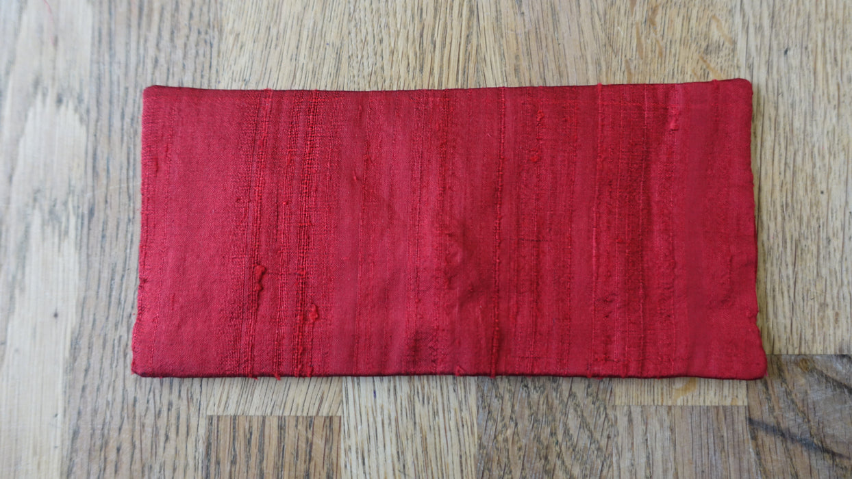 Red Raw Silk Envelope With Diamante Detail