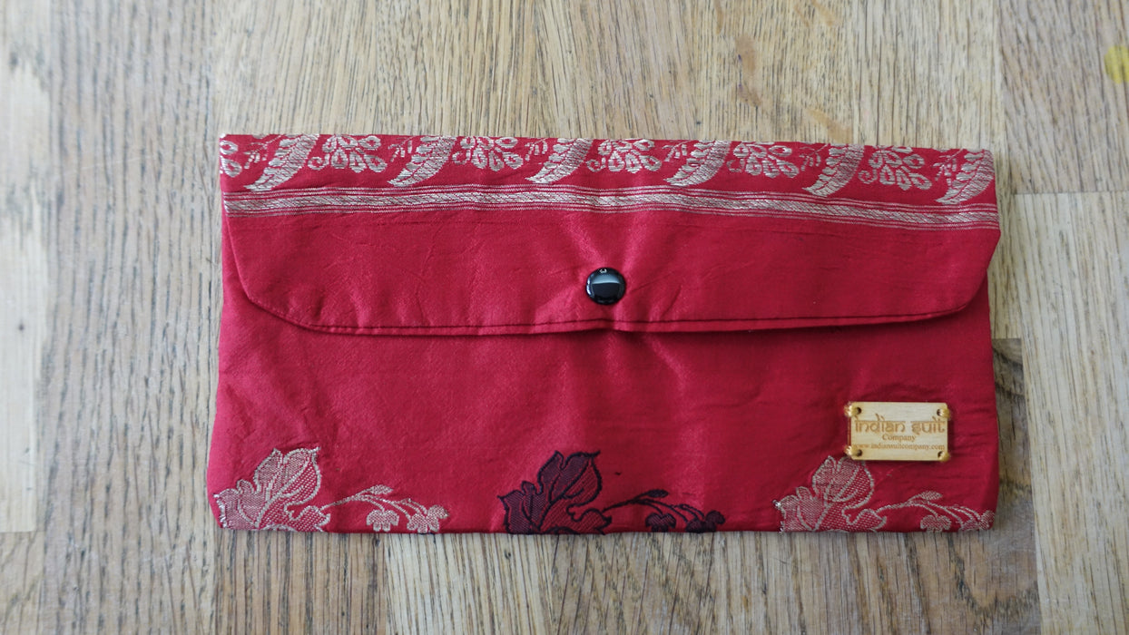 Dark Red Vintage Silk Gift Envelope