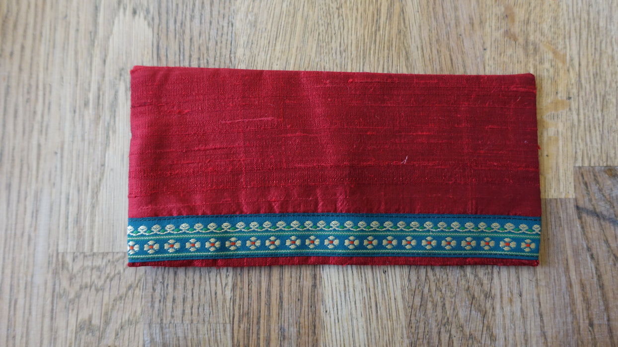 Dark Red Raw Silk Gift Envelope