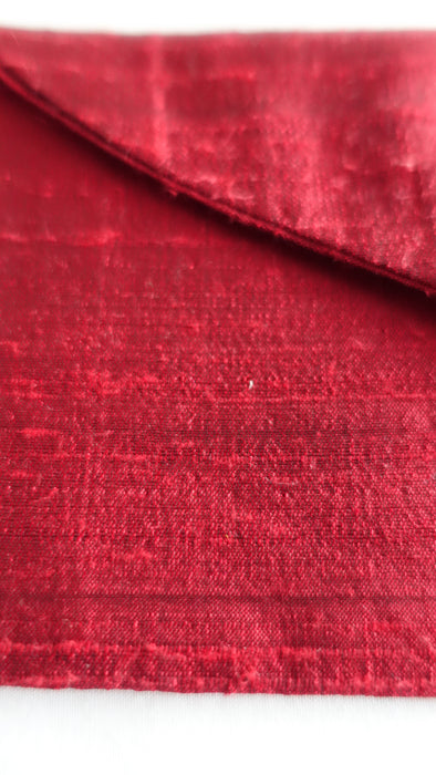 Dark Red Raw Silk Gift Envelope