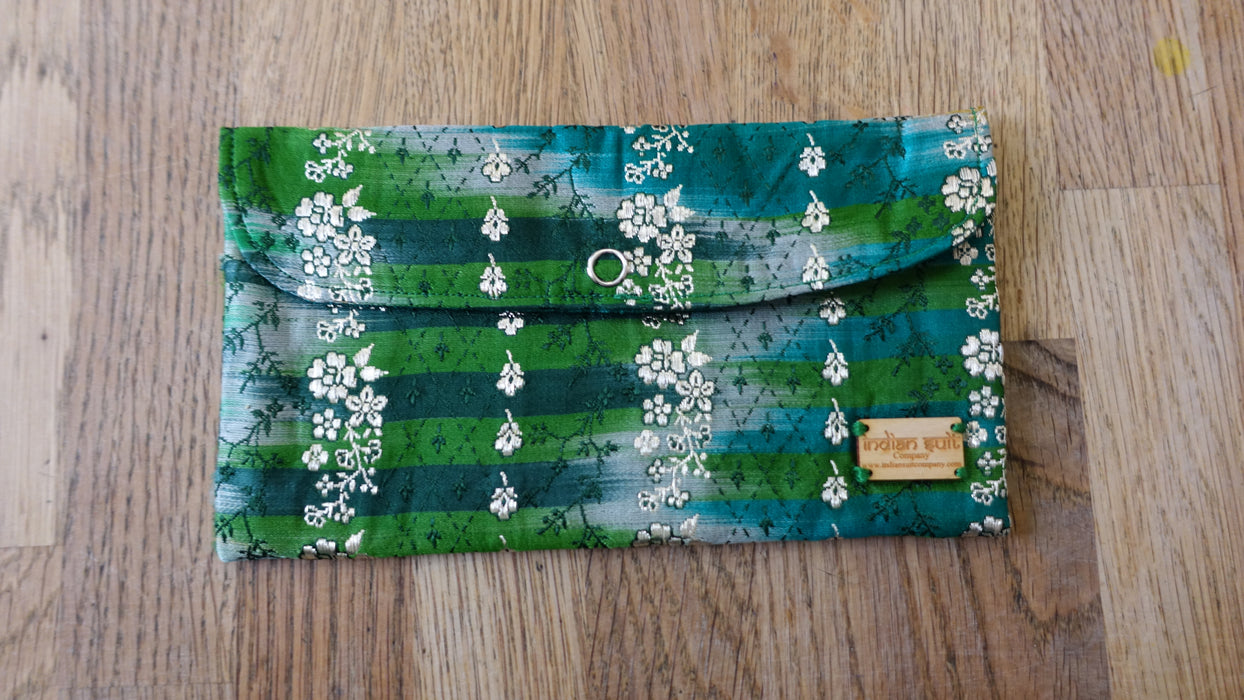 Green Brocade Vintage Gift Envelope