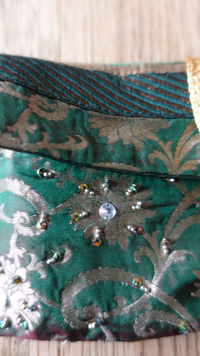 Green Brocade 2 Tone Envelope