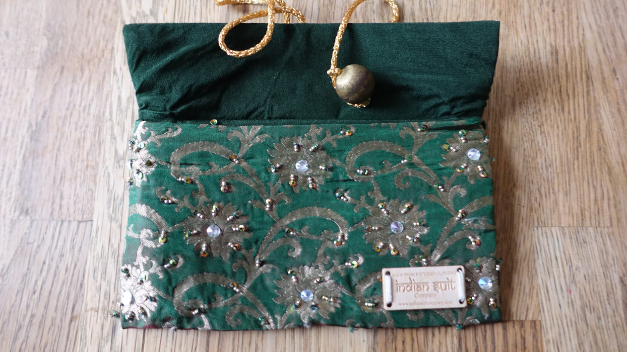 Green Brocade 2 Tone Envelope