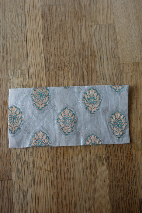 Cream And Teal Silk Gift Envelope