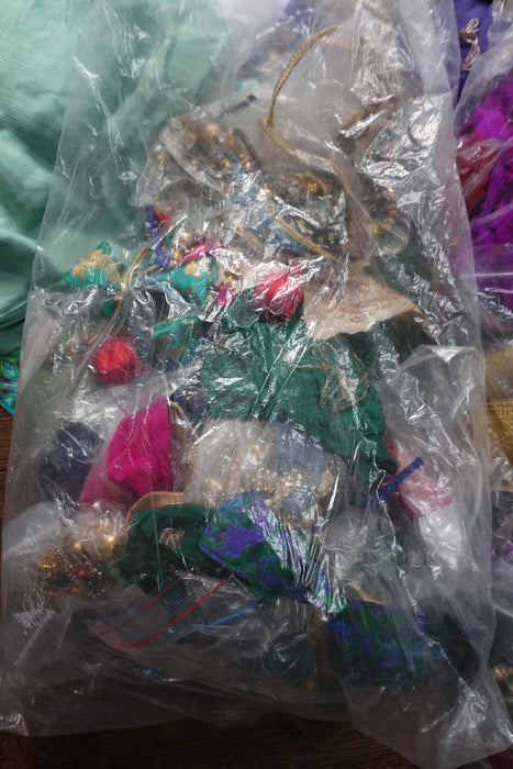 Massive 10kg bundle of mixed fabrics beads braids