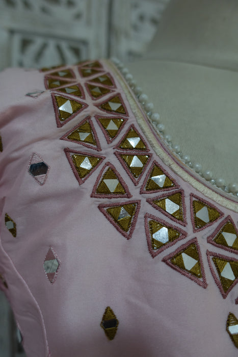 Pink Mirrored Lengha - UK 12 / EU 38 - Preloved