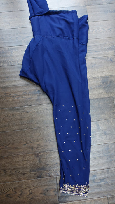 Blue Chiffon Diamante Pyjami Suit - UK 14 / EU 40 - New