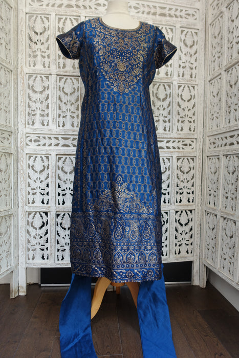 Blue Churidaar With Shawl - UK 12/ EU 38 - Preloved