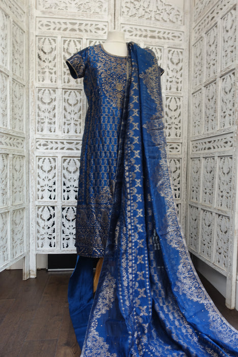 Blue Churidaar With Shawl - UK 12/ EU 38 - Preloved