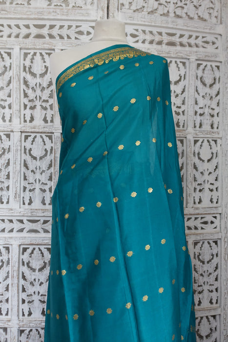 Jade Lightweight Pure Silk Vintage Sari - New