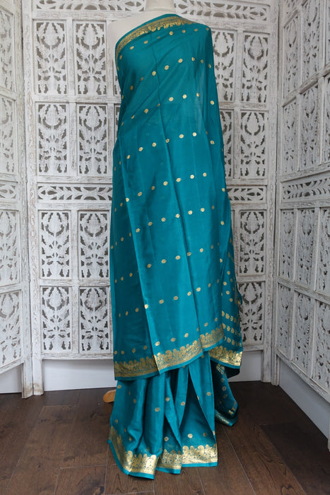 Jade Lightweight Pure Silk Vintage Sari - New