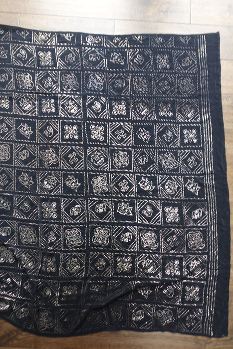 Black Silk Mukesh Sari - New