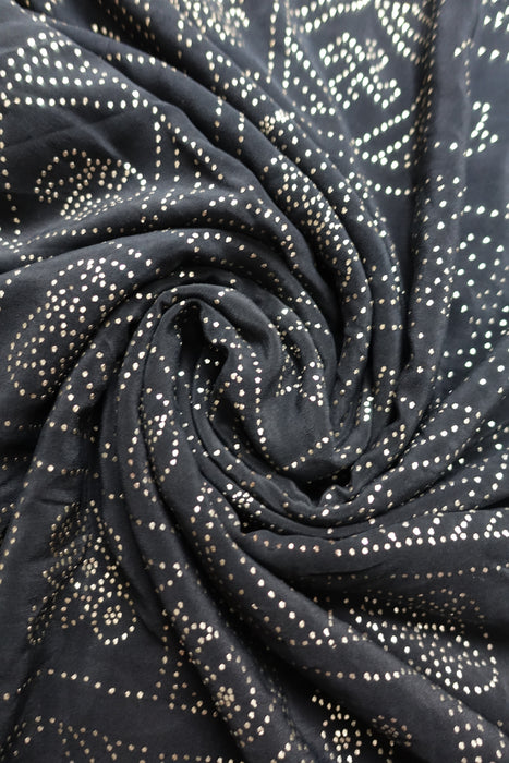 Black Silk Mukesh Sari - New