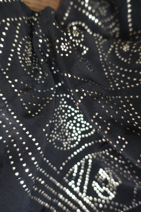 Black Silk Mukesh Sari - New