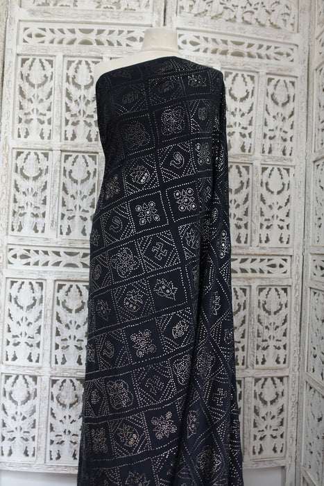 Black Silk Mukesh Sari - New