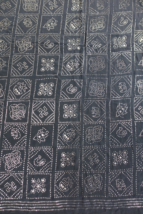 Black Silk Mukesh Sari - New