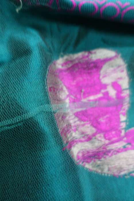 Teal Pure Silk Vintage Sari - Preloved