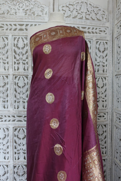 Plum Vintage Sari - Preloved