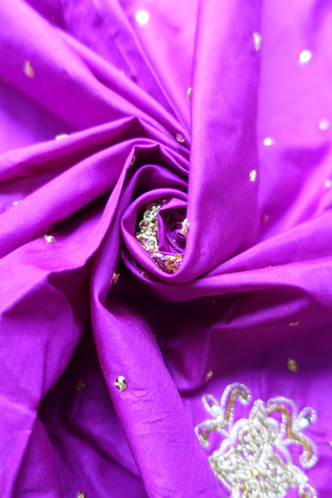 Purple Vintage Silk Dupatta - Preloved