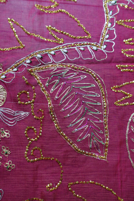 Raspberry Red Vintage Dupatta - New