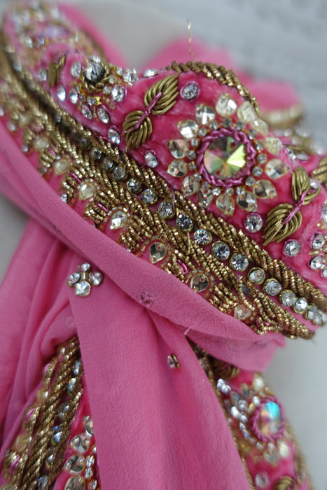 Pink Heavy Embellished Dupatta - Preloved