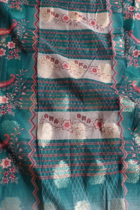 Green Printed Large Shawl - New