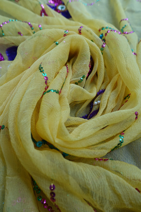 Bright Yellow Vintage Dupatta - New