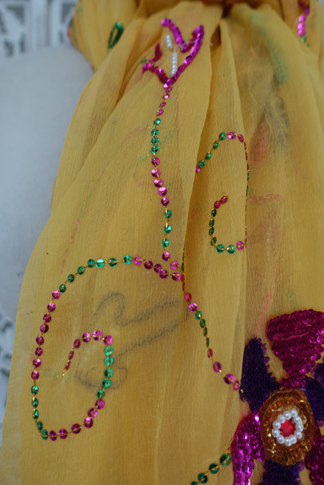 Bright Yellow Vintage Dupatta - New