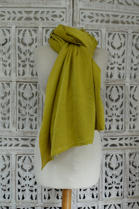 Pistachio Green Brushed Silk Dupatta - New