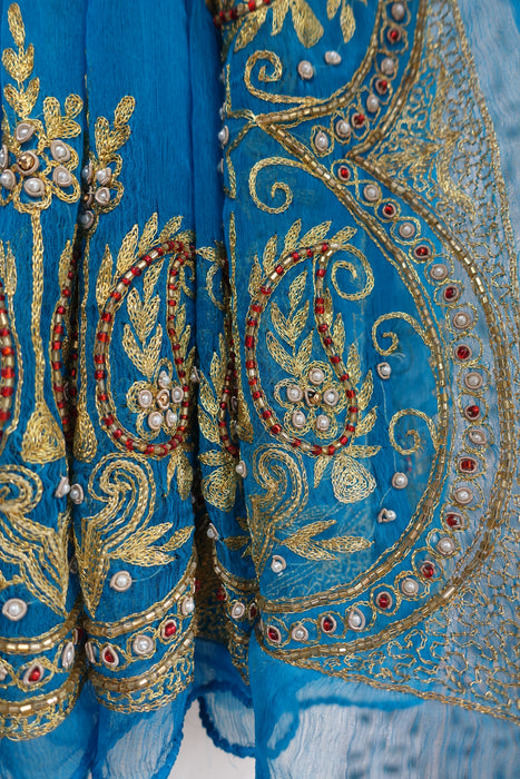 Peacock Blue Vintage Dupatta - New