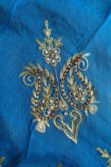 Peacock Blue Vintage Dupatta - New