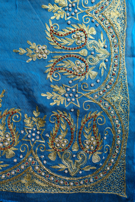 Peacock Blue Vintage Dupatta - New