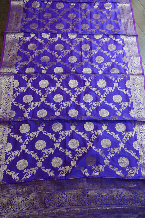 2 Tone Purple Banarsi Silk Blend Shawl - New