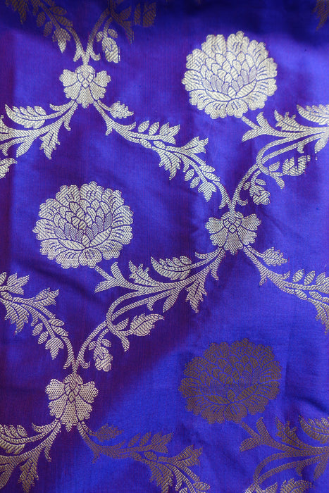 2 Tone Purple Banarsi Silk Blend Shawl - New