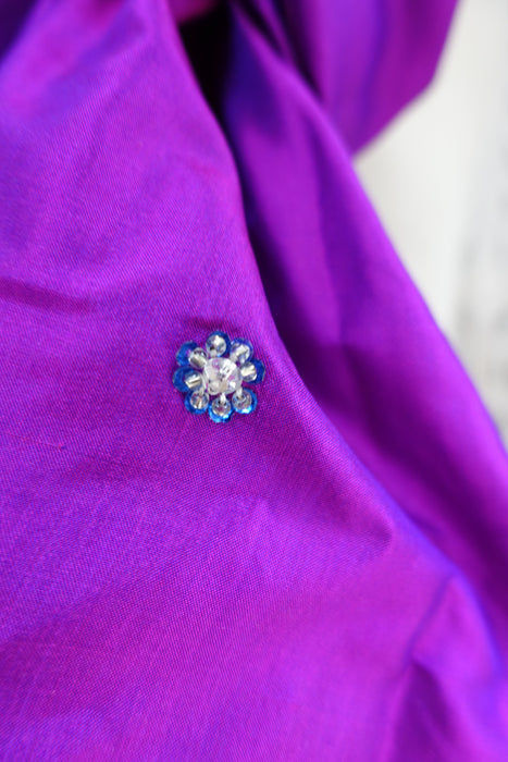 Purple Silk Vintage Dupatta - New