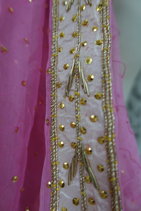 Pink Vintage Silk Chiffon Dupatta - Preloved