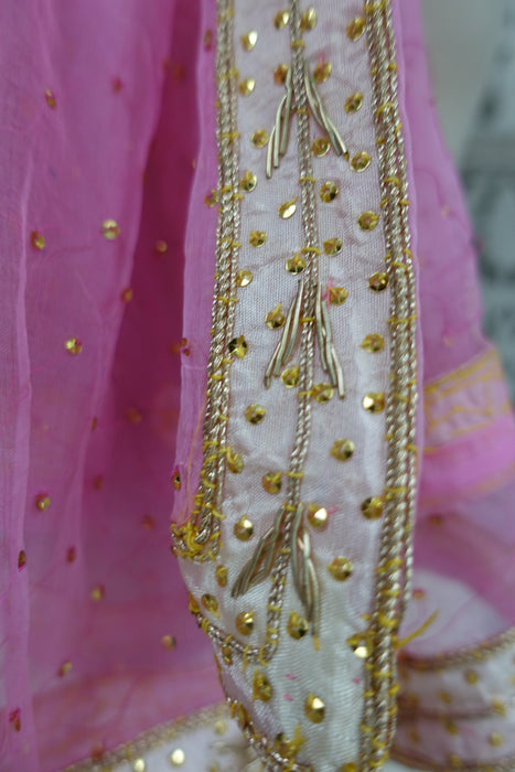 Pink Vintage Silk Chiffon Dupatta - Preloved