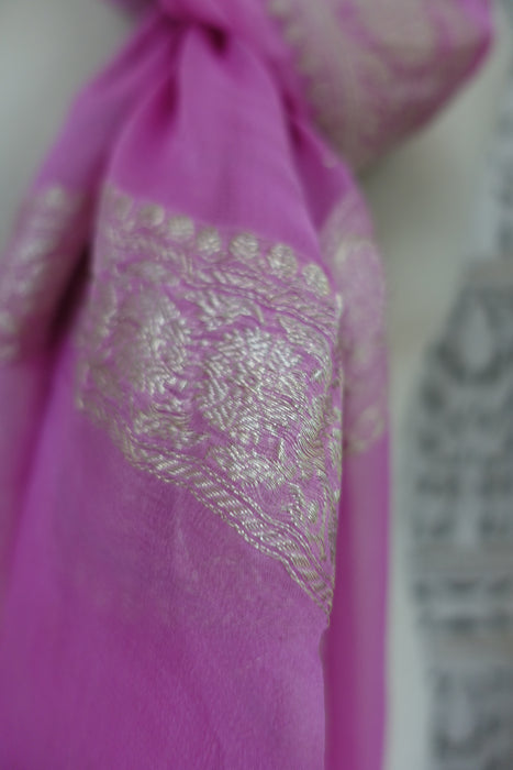 Pale Pink Pale Banarsi Dupatta - New