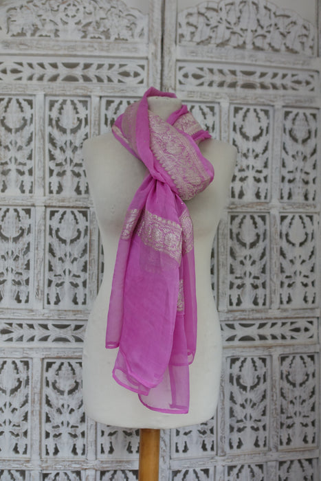 Pale Pink Pale Banarsi Dupatta - New