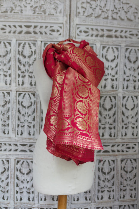 Red Banarsi Shawl - New