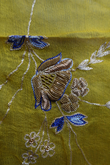 Blue And Yellow Vintage Dupatta - New