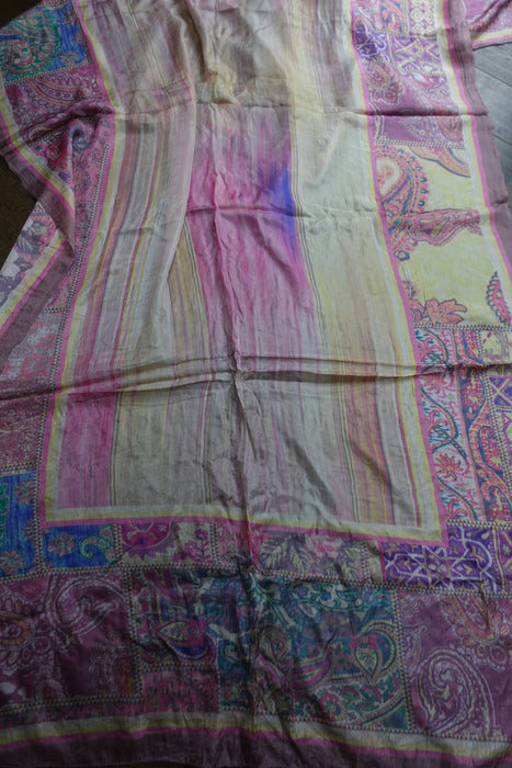 Muted Pinks Printed Fine Silk Dupatta - Preloved