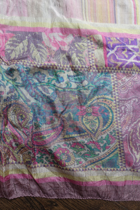 Muted Pinks Printed Fine Silk Dupatta - Preloved