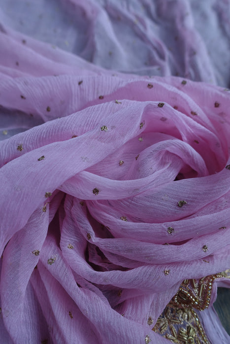 Pink Vintage Zardosi Worked Dupatta - Preloved