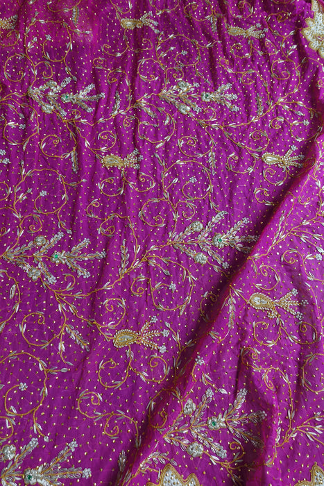 Hot Pink Vintage Wedding Dupatta - New