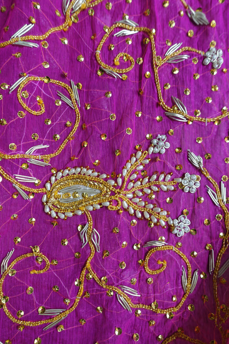 Hot Pink Vintage Wedding Dupatta - New