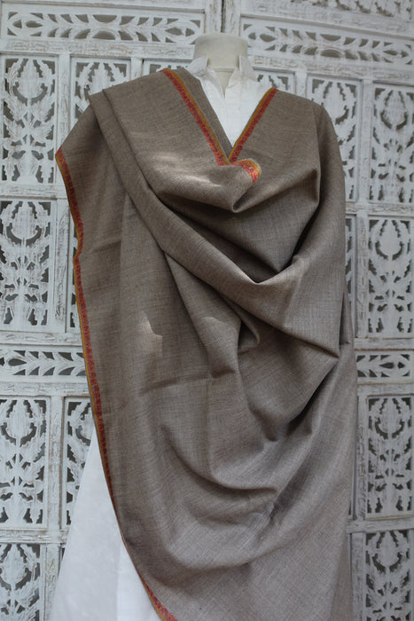 Taupe Wool Lightweight Shawl - New