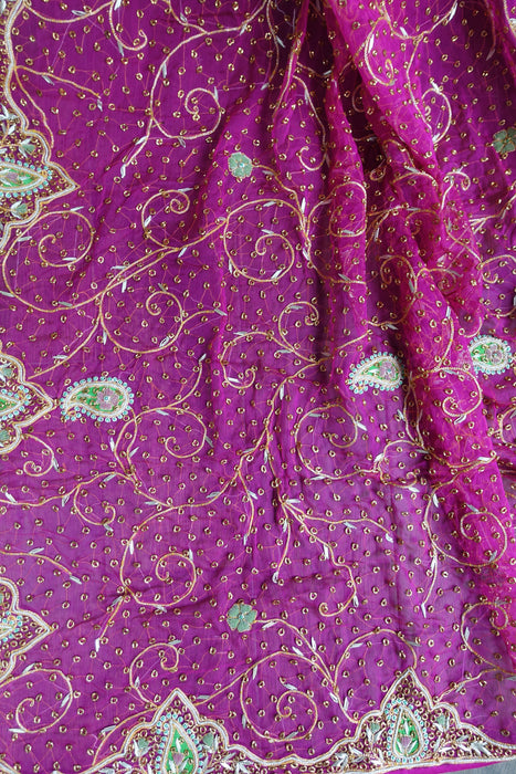 Hot Pink Vintage Wedding Dupatta - New