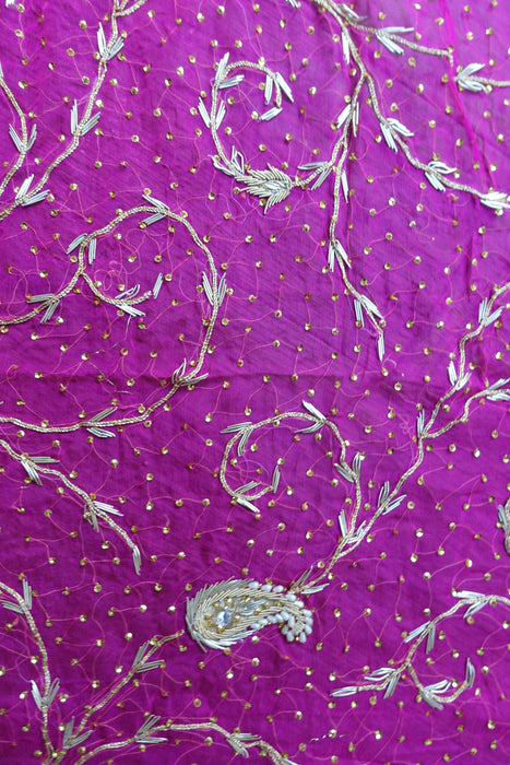 Hot Pink Vintage Wedding Dupatta - New