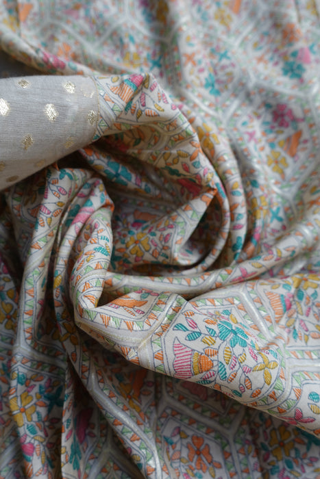 Cream Cotton Silk Dupatta - New